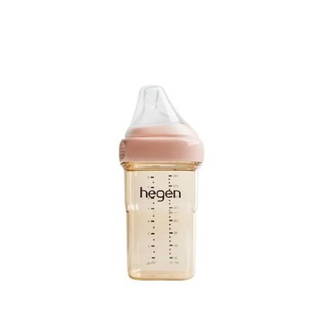 【hegen】  金色奇蹟PPSU多功能方圓型寬口奶瓶 240ml - 嫣粉/母嬰用品/新生禮/月子中心/月嫂/蒸汽消毒 /紫外線消毒 /沸水消毒/FDA食品接觸認證/不含塑化劑/不含雙酚A/不含甲醛