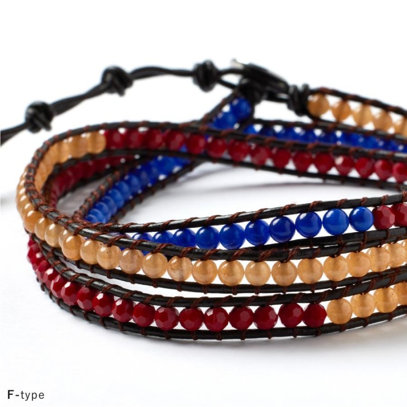 ブレスレット ラップブレスレット レディース 革 レザー 天然石