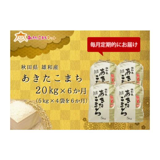 ふるさと納税 秋田県 秋田市 秋田市雄和産あきたこまち清流米 半年分(20kg×6か月)