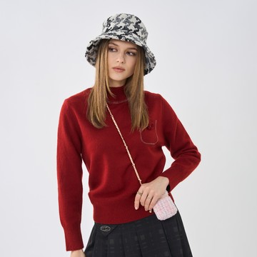 CLL巧玲瓏 溫柔花語立領羊毛上衣(紅色) 5248635