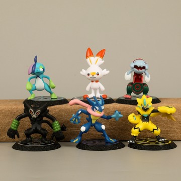 6款小精靈手辦卡通變澀蜥炎兔捷拉奧拉鰓魚龍甲賀忍蛙公仔擺件潮
