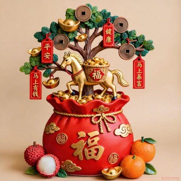甄選好物🌈發財樹樹脂冰箱貼磁貼新年搖錢樹3d立體平安喜樂冰箱裝飾磁性裝飾