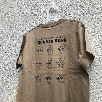 GUNNER BEAR T-Shirt / 手工絹印