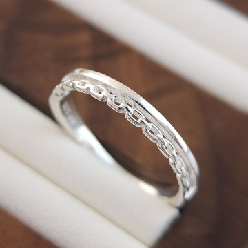 AchiCat．純銀戒指．鎖鏈．尾戒｜堅定思念．AS24020