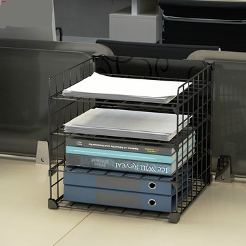 閃電發貨  A4分層文件架 金屬鐵網/加厚牢固/四層文件架 桌面文件收納架 置物架 辦公桌多層資料文件盤 三層