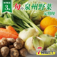 泉州野菜 定期便 全3回 7種類以上 詰め合わせ 国産 新鮮 冷蔵