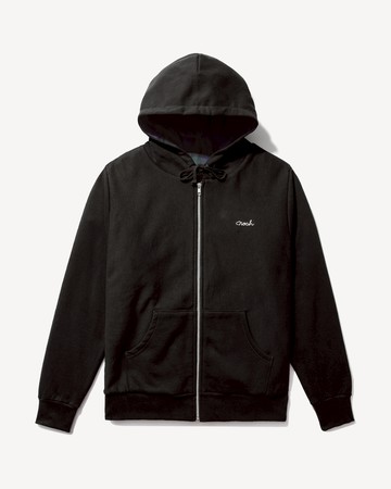 Noah Tartan-Lined Zip-Up Hoodie Black / S