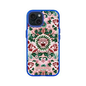 iPhone 15 Clear 激光藍 - Catalina Estrada - Pink Tiger and Flowers