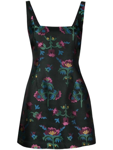 Cynthia Rowley - floral-jacquard sleeveless minidress - women - Acetate/Polyester/Cotton - 6 - Green