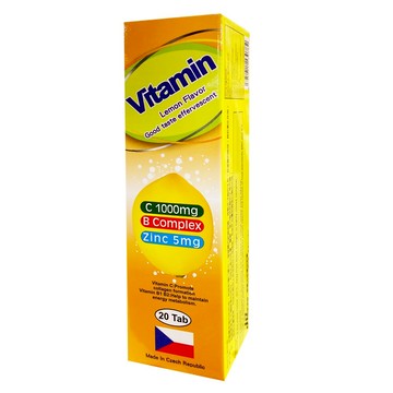 Vitamin 維他命C+鋅+B群發泡錠 20錠【合康連鎖藥局】