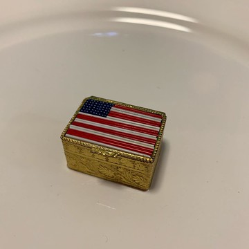 早期收藏 義大利精緻馬賽克美國 金色小寶盒