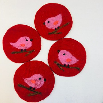 小鳥 -羊毛氈杯墊/ 隔熱墊