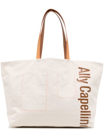 Ally Capellino - large Cleo canvas tote bag - men - Cotton - One Size - Neutrals