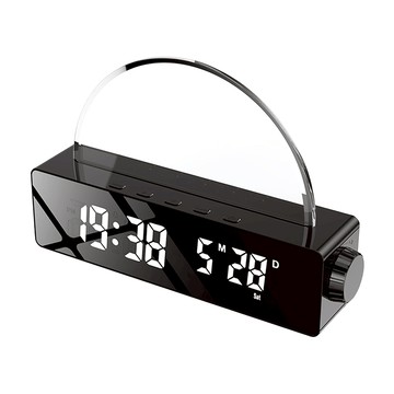 ANTIAN 七彩絢麗燈光時鐘 日出日落桌面喚醒燈 氛圍燈 床頭定時鬧鐘  黑色