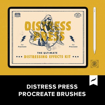 Procreate筆刷 | 27款復古做舊粗糙磨損噪點iPad Procreate筆刷素材
