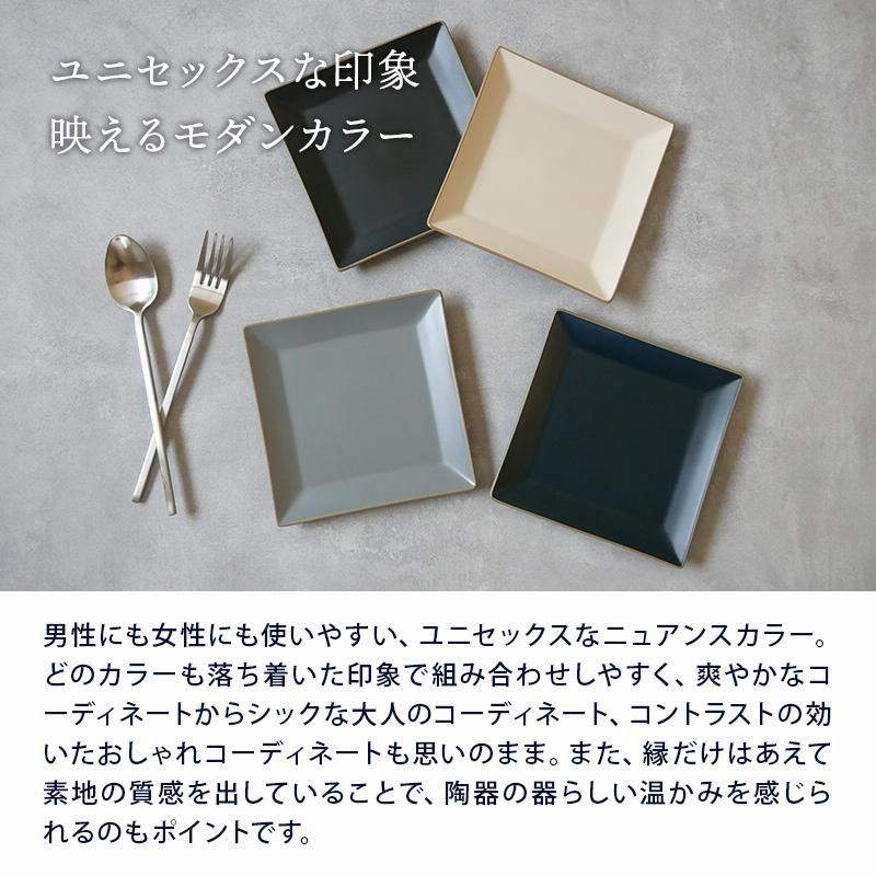 角小皿 13.5cm エッジライン 樹脂製 レンジ・食洗機可プレート
