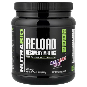 NutraBio, Reload 快速復原矩陣，葡萄漿果碎，1.85 磅（841 克）