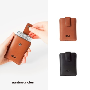 德國A/U質感包袋 真皮卡片夾 按扣式卡夾 信用卡夾 送禮推薦 RFID防護層 10卡夾 JONE-52120-黑咖兩色
