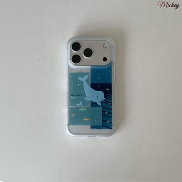 新品手機殼.可愛海豚適用蘋果17/16promax手機殼15/14/13磨砂1211/XR/XS/8p軟