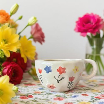 陶瓷杯 早餐 高顏值 牛奶杯 咖啡杯 熱飲冷飲 帶手柄 小眾 輕奢