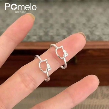 ⭐時尚首選⭐ POMELO可爱Kitty戒指女甜美小清新时尚ins风百搭可调节指环闺蜜戒 戒指 女戒 情侶對戒