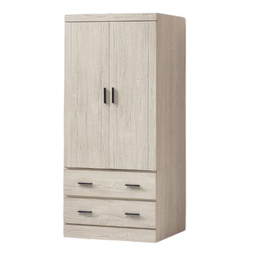 文創集 卡地2.8尺二門二抽衣櫃(二色可選)-82.5x57.5x182cm免組