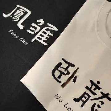 LAFLOF/勞夫洛夫職場打工人文字趣味印花臥龍鳳雛短袖大碼t恤美式
