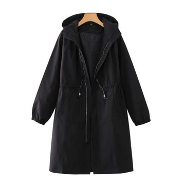 2025春秋薄款風衣外套女中長款收腰顯瘦遮肉上衣服胖mm大碼260斤