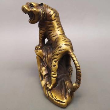 純銅老虎擺件金錢虎十二生肖工藝品上山虎家居裝飾金屬禮品
