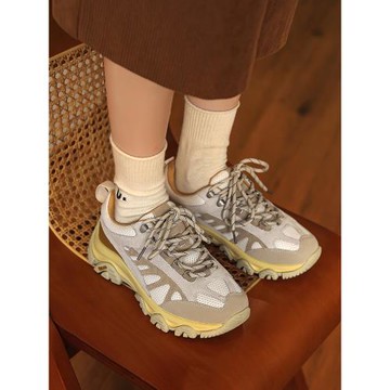 冉言 2025春新款厚底戶外登山鞋女復古休閑運動透氣百搭增高老爹