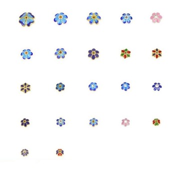 宏雲Hongyun-hzx（100顆）-保色景泰藍5-12mm花托花帽珐琅彩燒藍隔片DIY手鏈飾品配件滴油