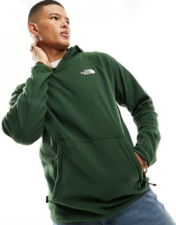 The North Face Glacier 100 fleece hoodie in khaki-Green