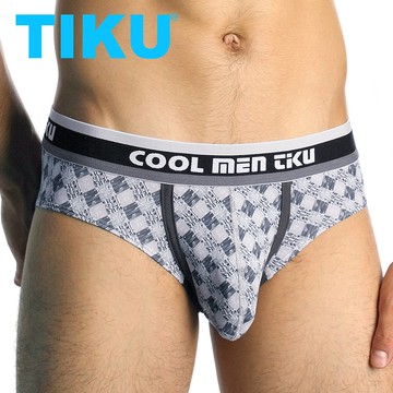 TIKU 梯酷 ~ 雅格-超彈貼身三角男內褲(GB1153)-藍灰