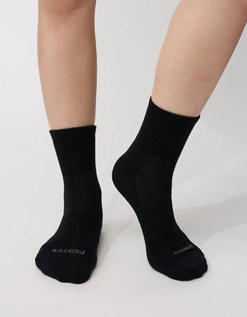 單色長薄襪- 黑