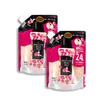 (2袋超值組)日本P&G-Lenor芳香寶石系列超吸水力顆粒香香豆補充包1040ml/袋-古典玫瑰香(黑粉)(長效約12週,毛巾柔軟消臭,洗衣香氛珠)