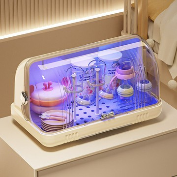 嬰幼兒奶瓶收納盒消毒寶寶碗筷輔食收納箱嬰兒餐具杯子瀝水置物架