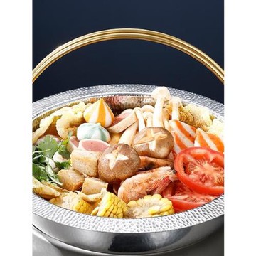 不銹鋼雪花日式壽喜鍋家用商用鍋具不粘鍋提手鍋香辣鍋部隊干鍋