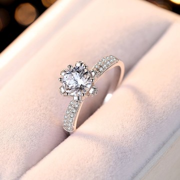 [米蘭精品] 莫桑鑽戒指925純銀銀飾-1ct六爪鑲嵌奢華聖誕節情人節生日禮物女飾品73yk21