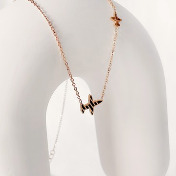 [鈦鋼.項鍊] 飛越地平線 項鍊【UME】洗澡可戴 不退色項鍊 鎖骨鍊/頸鍊/短項鍊/鈦鋼項鍊