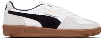 PUMA 白色 & 灰色 Palermo Leather 运动鞋