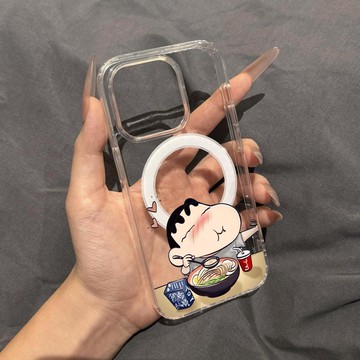 🔥南區現貨🔥Magsafe磁吸手機殼 拉麪小新 蘋果17promax 16 15plus 14 13 12 11防摔