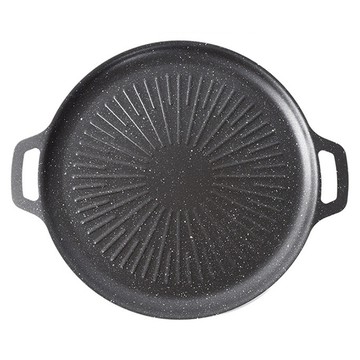 Vira 麥飯石戶外露營烤盤 露營燒烤/韓式烤肉 黑色  38cm  1個