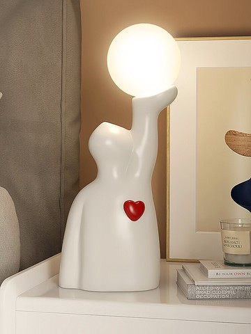 現代簡約藝術創意桌面擺件臥室臺燈床頭柜房間家居裝飾品結婚禮物