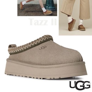 【UGG】女 Tazz II 控溫透氣羊皮羊毛穆勒鞋.厚底鞋.懶人鞋. UG1174471 CBBLG 鵝卵石