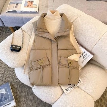 【台灣有貨】實拍 【80-200斤】百搭棉服馬甲女秋冬新款寬鬆坎肩棉馬夾背心外套