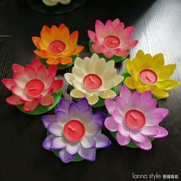 九折新品~節日許愿燈 中秋祈福水燈荷花燈 七夕創意蓮花燈 蠟燭河燈佛供燈【新年快樂】