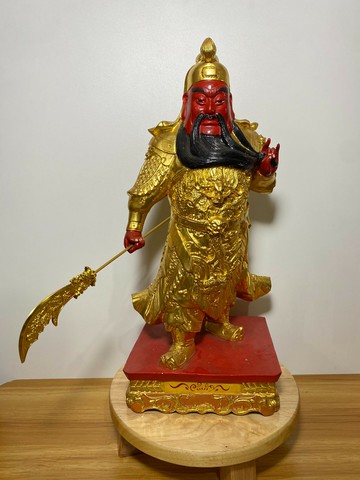錦雕工藝木雕造像，關圣帝君，關帝，正金，全手工錦雕工藝，香樟