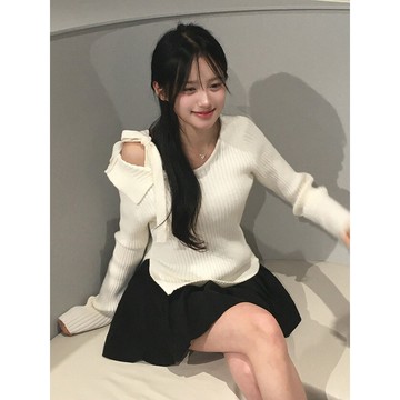 Codibook｜韓國 J-BLIN 絲帶羅紋針織上衣［預購］針織衫 女裝