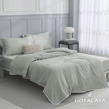 HOYACASA 清淺典雅系列 60支天絲涼被-霧霜綠