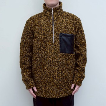 KAIKAI - Faded - 毛圈花呢拉鍊高領套頭衫 - 黃